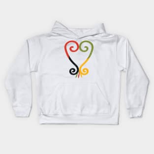 Sankofa Heart made in Pan African colors Kids Hoodie